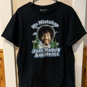 Bob Ross Black Graphic T-Shirt
